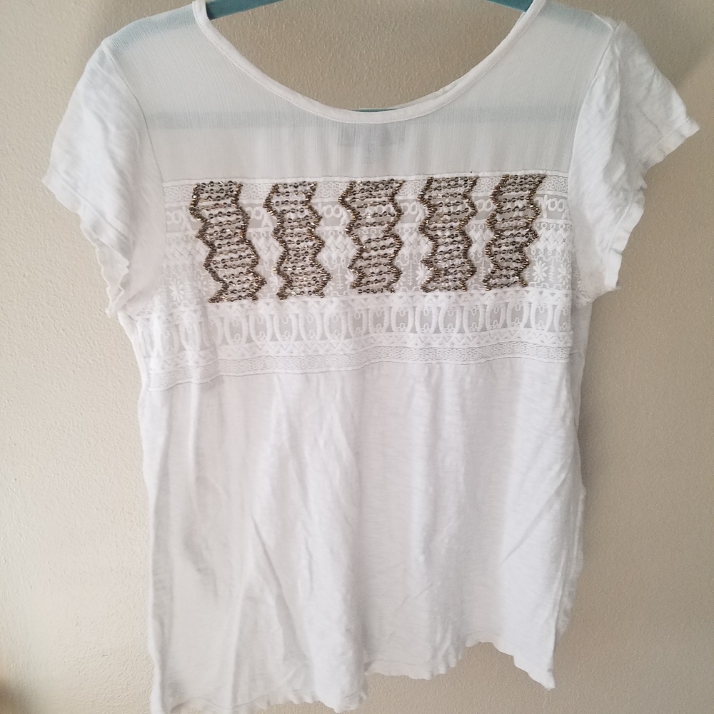 Beaded White Tshirt